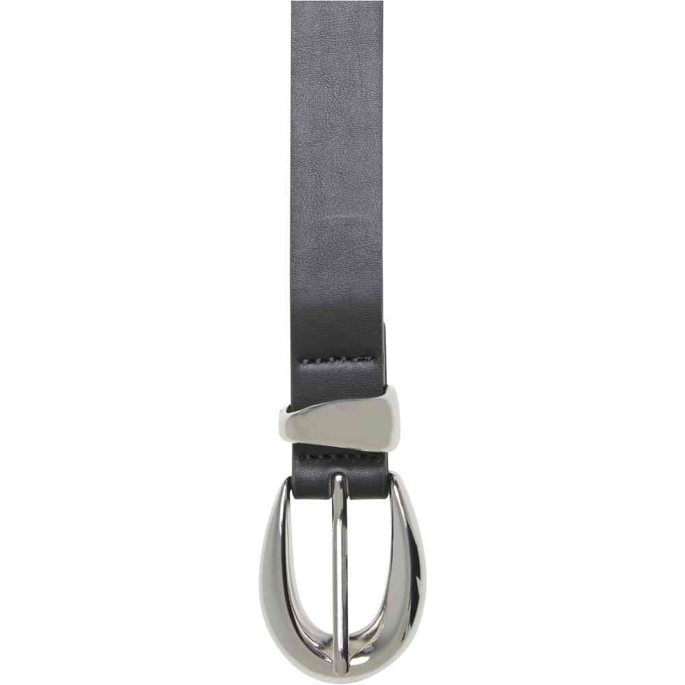 Urban Classics - Chunky Buckle Loop Synthetic Leather Riem - Zwart/Zilverkleurig